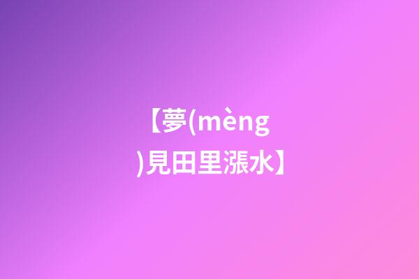 【夢(mèng)見田里漲水】