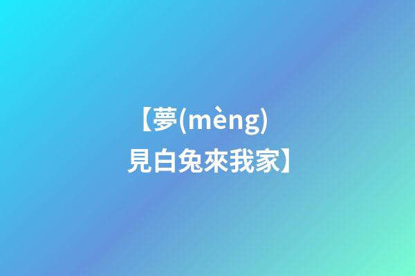 【夢(mèng)見白兔來我家】