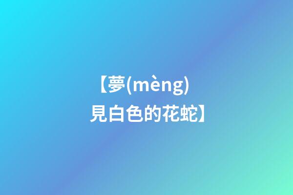 【夢(mèng)見白色的花蛇】