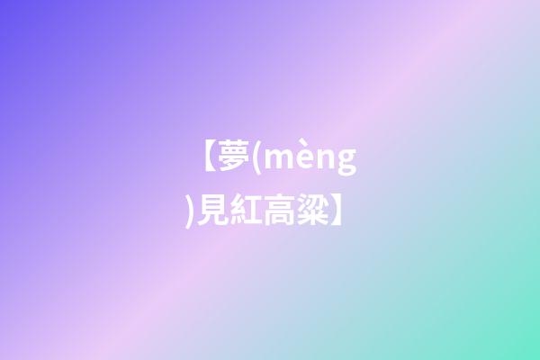 【夢(mèng)見紅高粱】