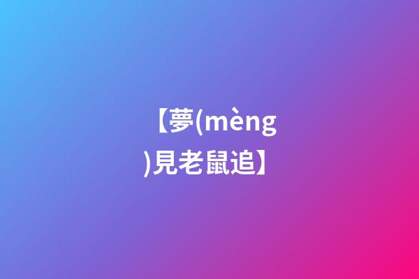 【夢(mèng)見老鼠追】