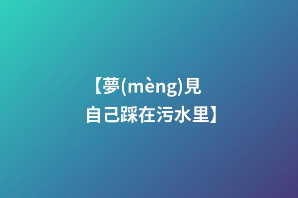 【夢(mèng)見自己踩在污水里】