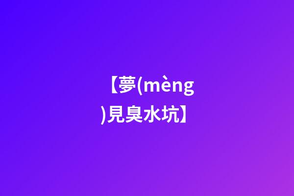【夢(mèng)見臭水坑】