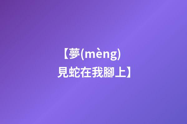 【夢(mèng)見蛇在我腳上】