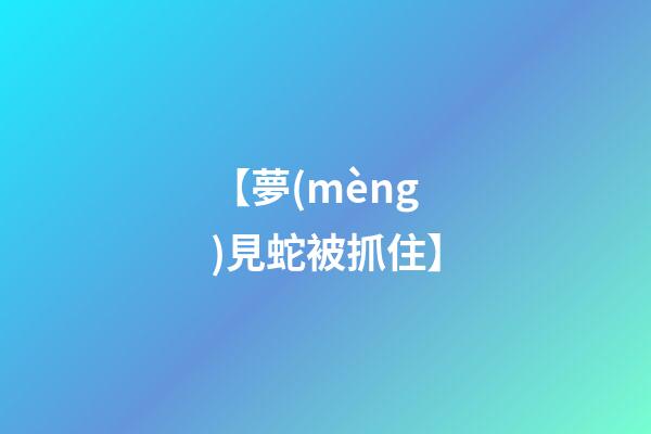 【夢(mèng)見蛇被抓住】