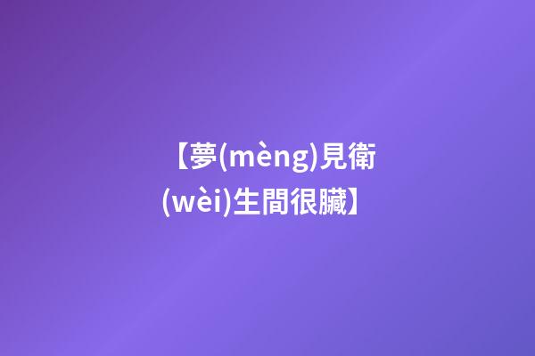【夢(mèng)見衛(wèi)生間很臟】