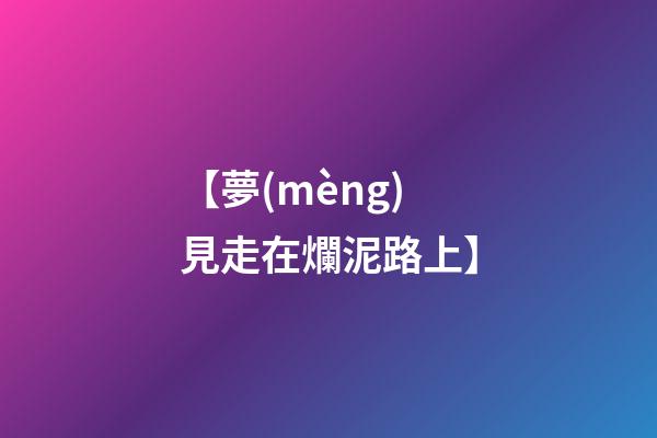 【夢(mèng)見走在爛泥路上】
