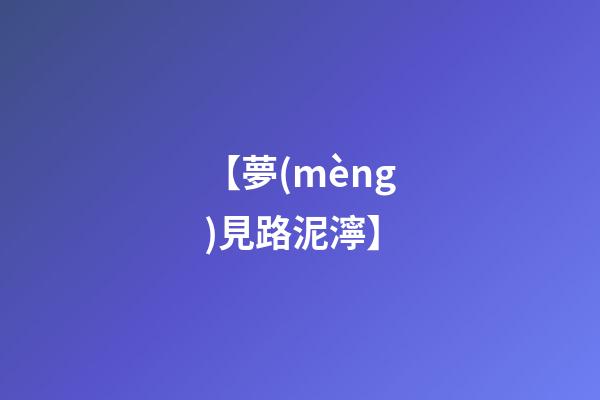 【夢(mèng)見路泥濘】