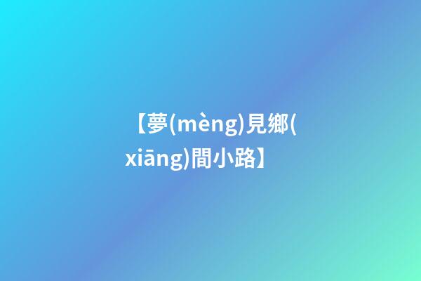 【夢(mèng)見鄉(xiāng)間小路】
