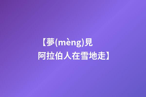 【夢(mèng)見阿拉伯人在雪地走】