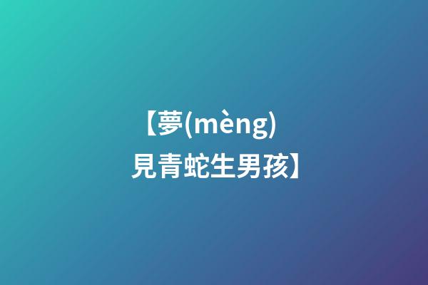 【夢(mèng)見青蛇生男孩】