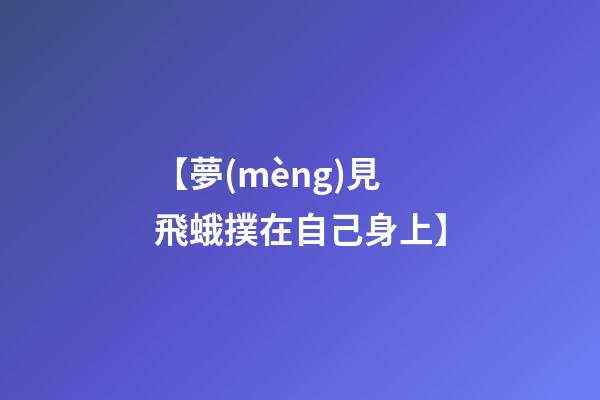【夢(mèng)見飛蛾撲在自己身上】
