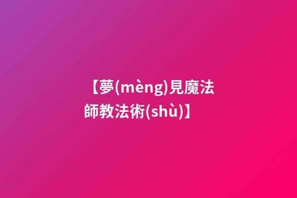 【夢(mèng)見魔法師教法術(shù)】