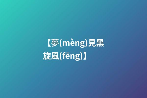 【夢(mèng)見黑旋風(fēng)】