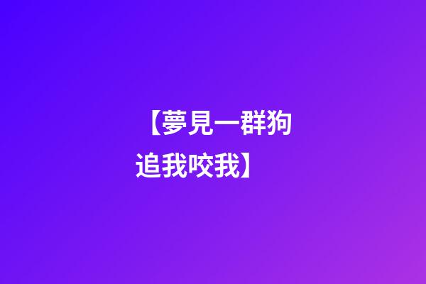 【夢見一群狗追我咬我】
