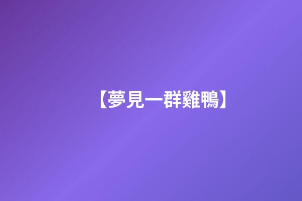 【夢見一群雞鴨】