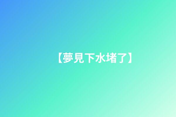 【夢見下水堵了】