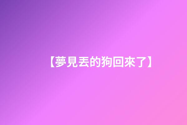 【夢見丟的狗回來了】