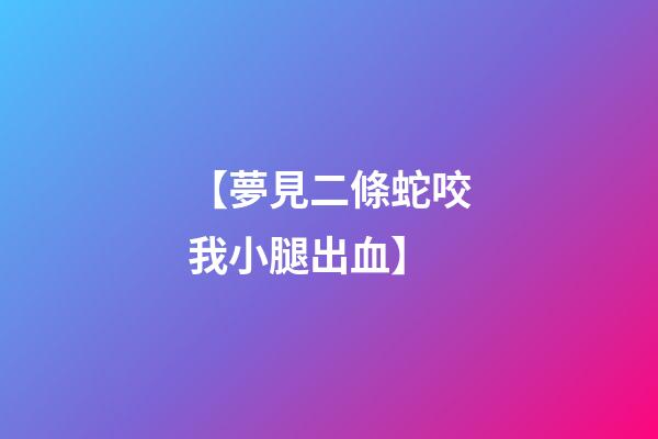 【夢見二條蛇咬我小腿出血】