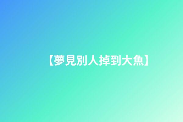 【夢見別人掉到大魚】