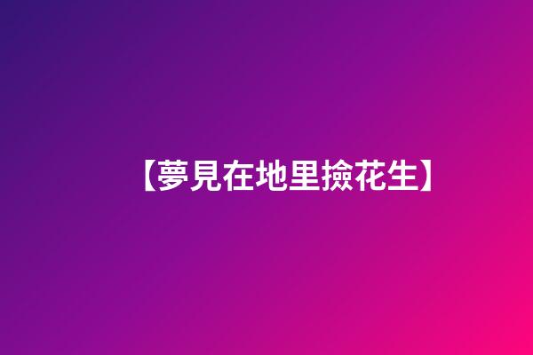 【夢見在地里撿花生】