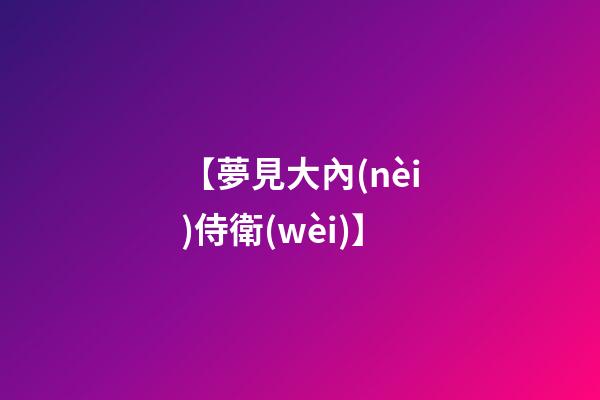 【夢見大內(nèi)侍衛(wèi)】