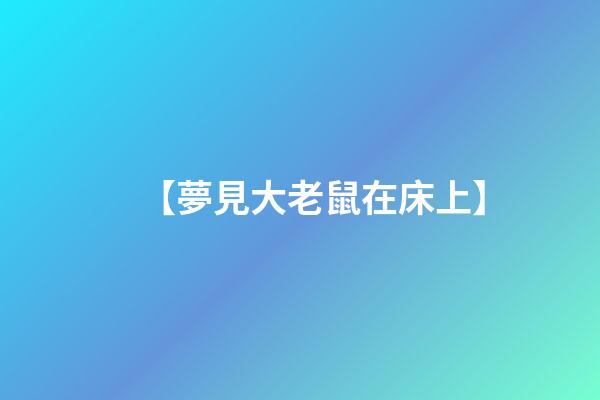 【夢見大老鼠在床上】