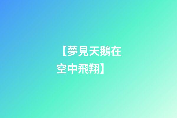 【夢見天鵝在空中飛翔】