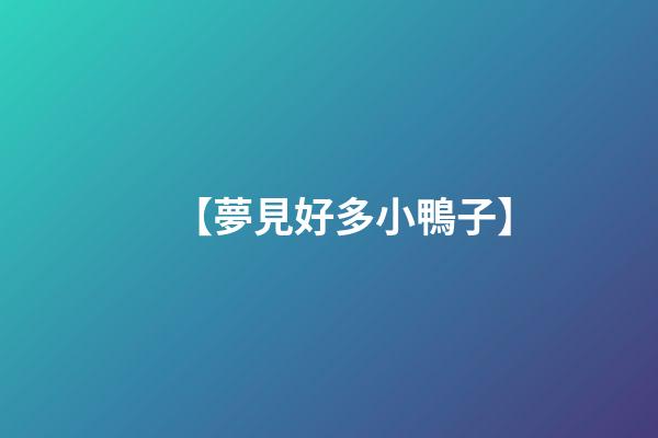 【夢見好多小鴨子】