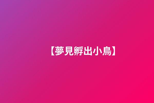 【夢見孵出小鳥】
