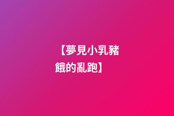 【夢見小乳豬餓的亂跑】