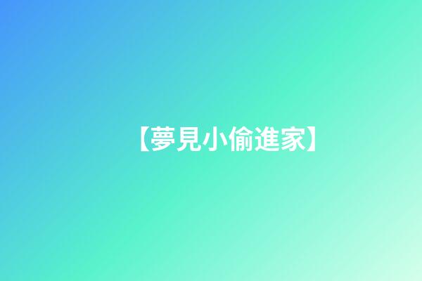 【夢見小偷進家】
