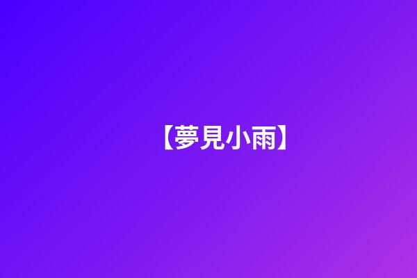 【夢見小雨】
