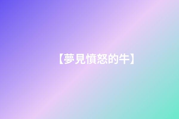 【夢見憤怒的牛】