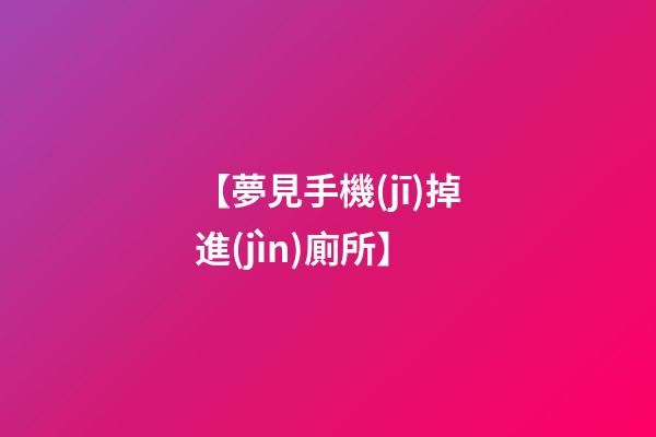 【夢見手機(jī)掉進(jìn)廁所】