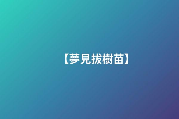 【夢見拔樹苗】