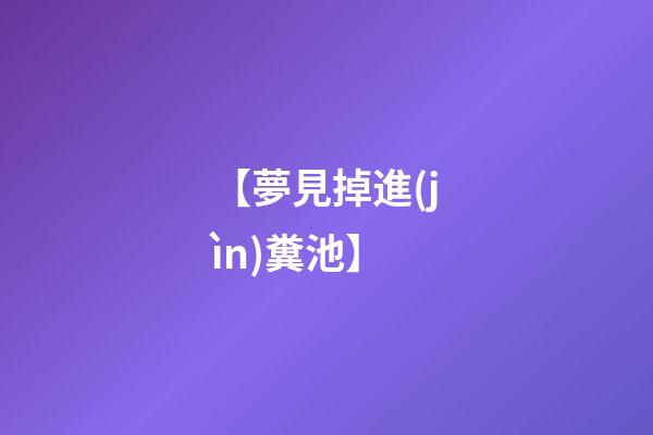 【夢見掉進(jìn)糞池】
