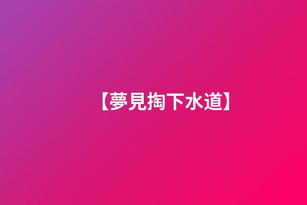 【夢見掏下水道】
