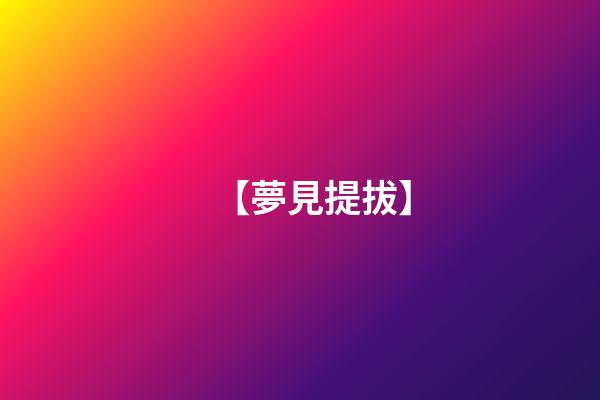 【夢見提拔】