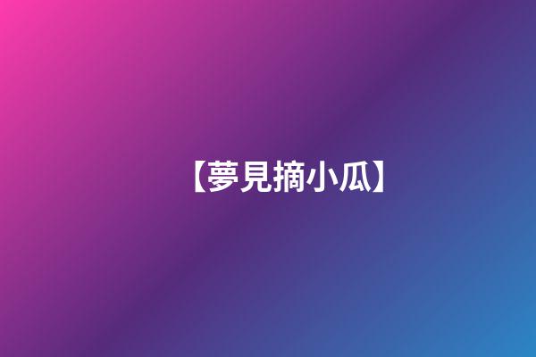 【夢見摘小瓜】