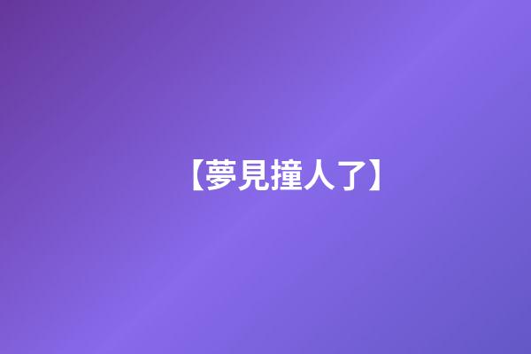 【夢見撞人了】