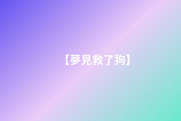【夢見救了狗】
