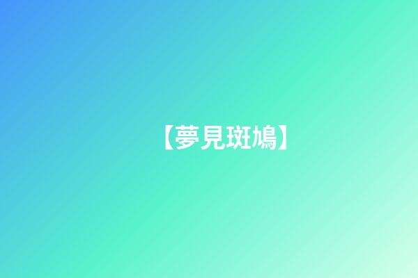 【夢見斑鳩】