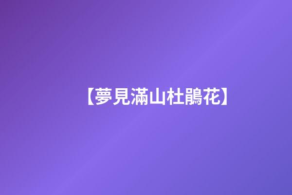 【夢見滿山杜鵑花】