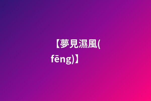 【夢見濕風(fēng)】