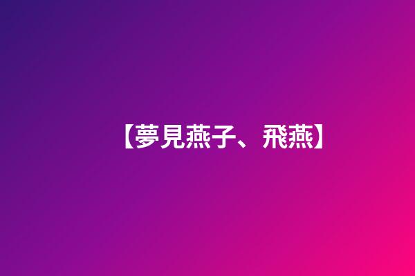【夢見燕子、飛燕】