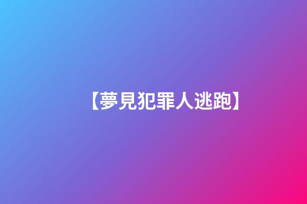 【夢見犯罪人逃跑】