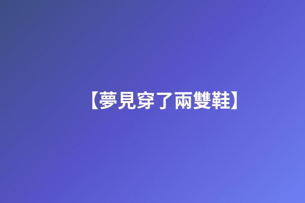 【夢見穿了兩雙鞋】