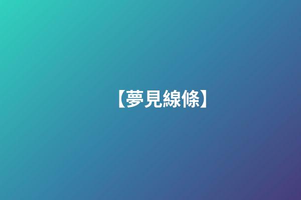 【夢見線條】