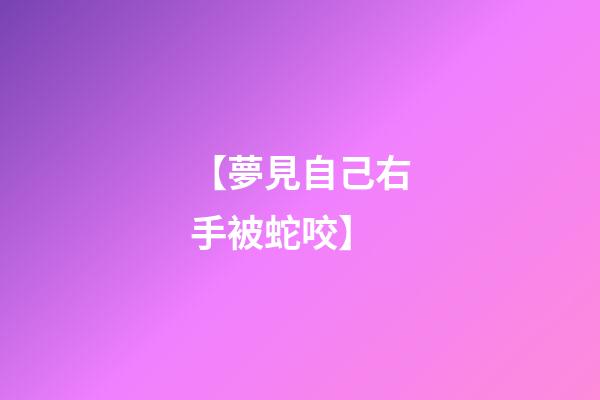 【夢見自己右手被蛇咬】